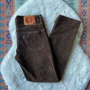 Vintage Levi’s 511 brown brushed velvet corduroy slim pant women’s 29 x 30